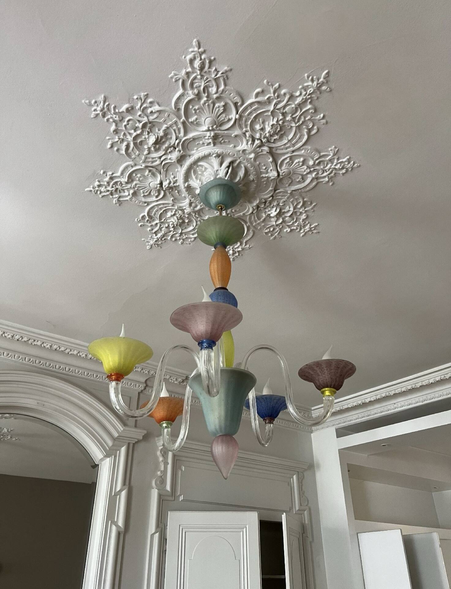 Murano chandelier 6 lights – Blown glass from Venice – Exceptional piece