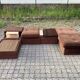 Vintage Modular Sofa in Brown Velvet Corduroy, 1970s