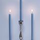 Three vintage metal chrome glass candlesticks