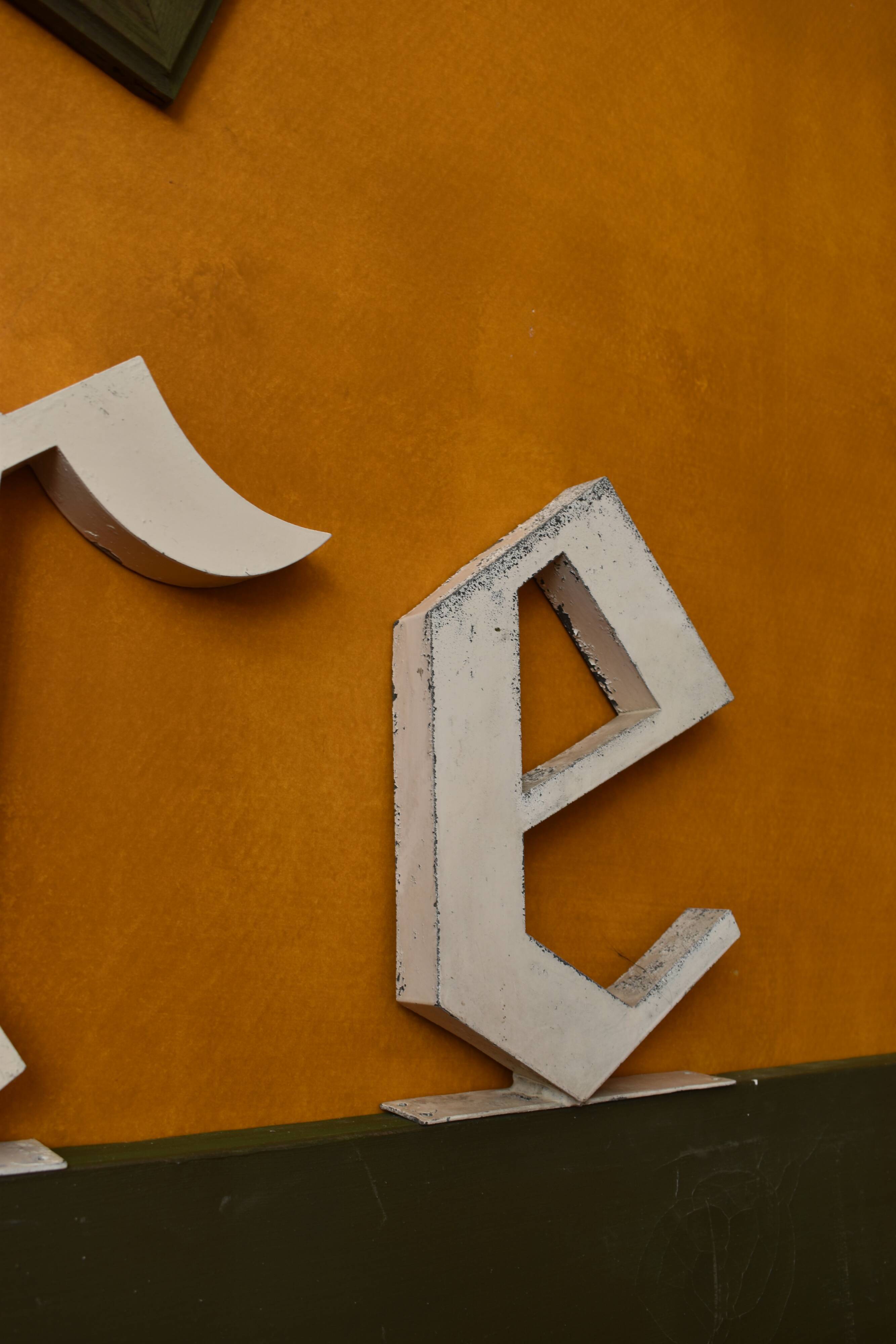 Letters old sign industrial zinc