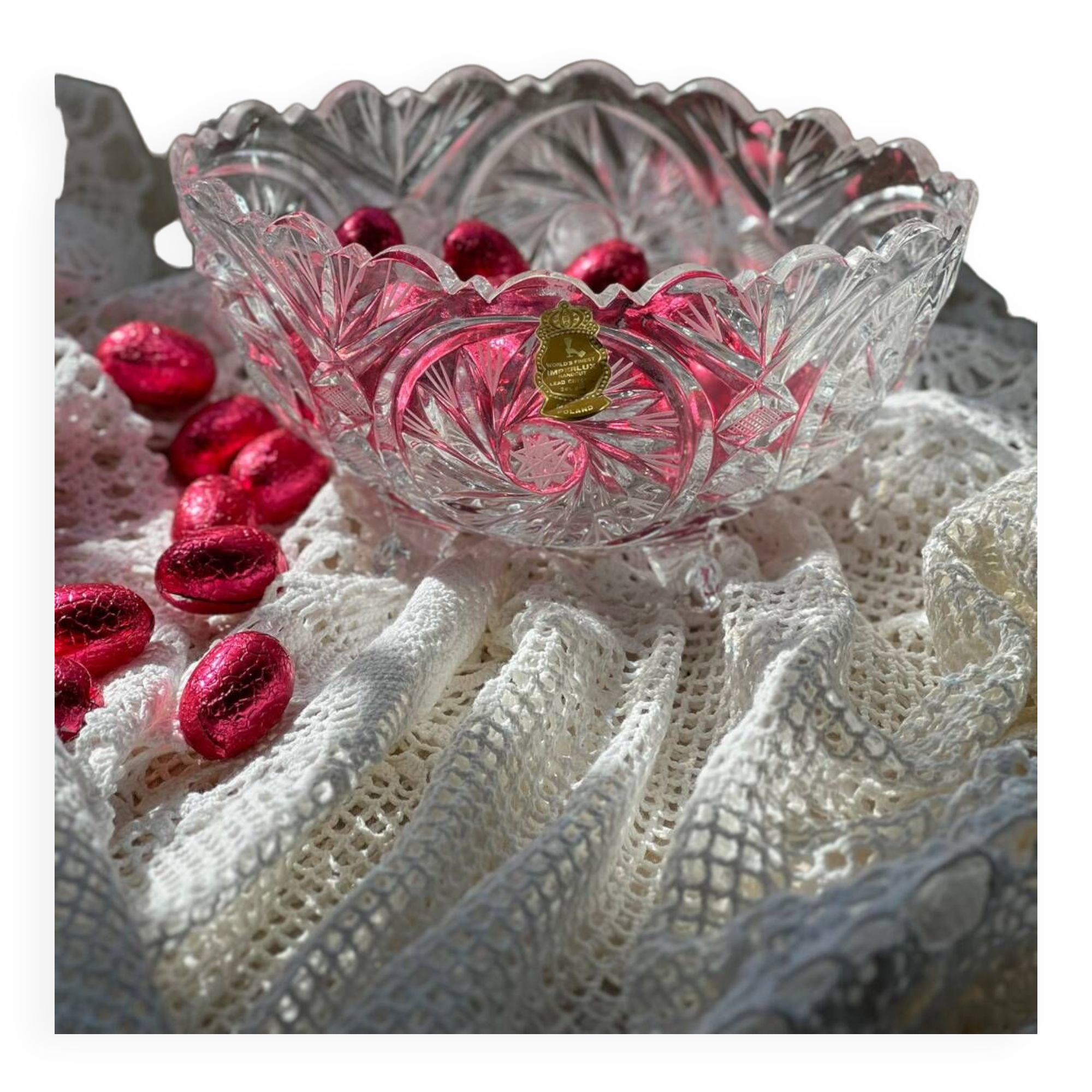 Centre de table de en véritable cristal Imperlux de Pologne