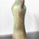 Pichet / Soliflore vintage en céramique flammée – Vert olive & Brun (A