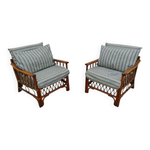 Paire de fauteuils bleu - glacier