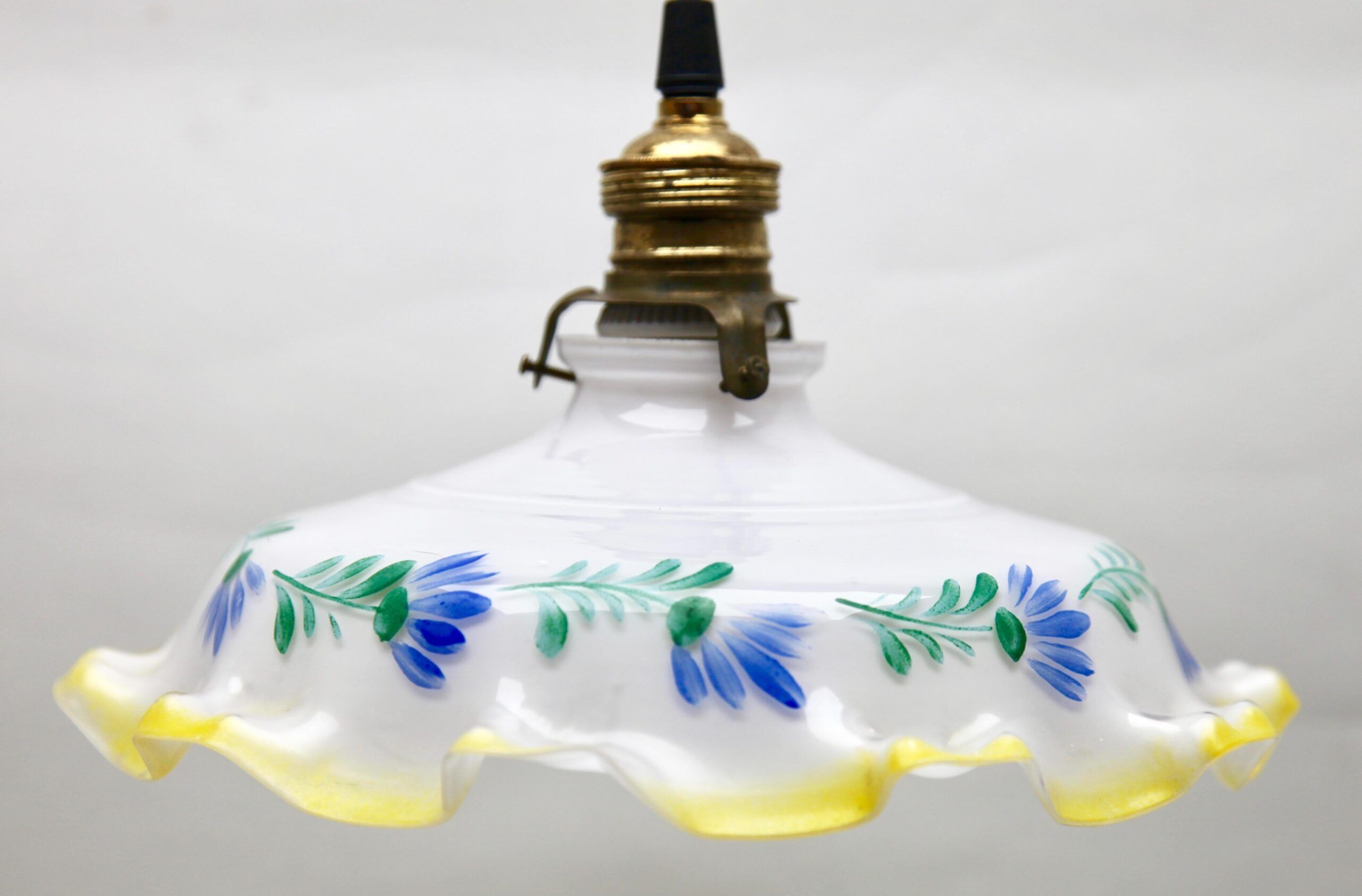 Art Deco Ceiling Lamp, Scailmont Belgium Glass Shade, 1930s