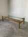 Scandinavian table blond teak and glass 60