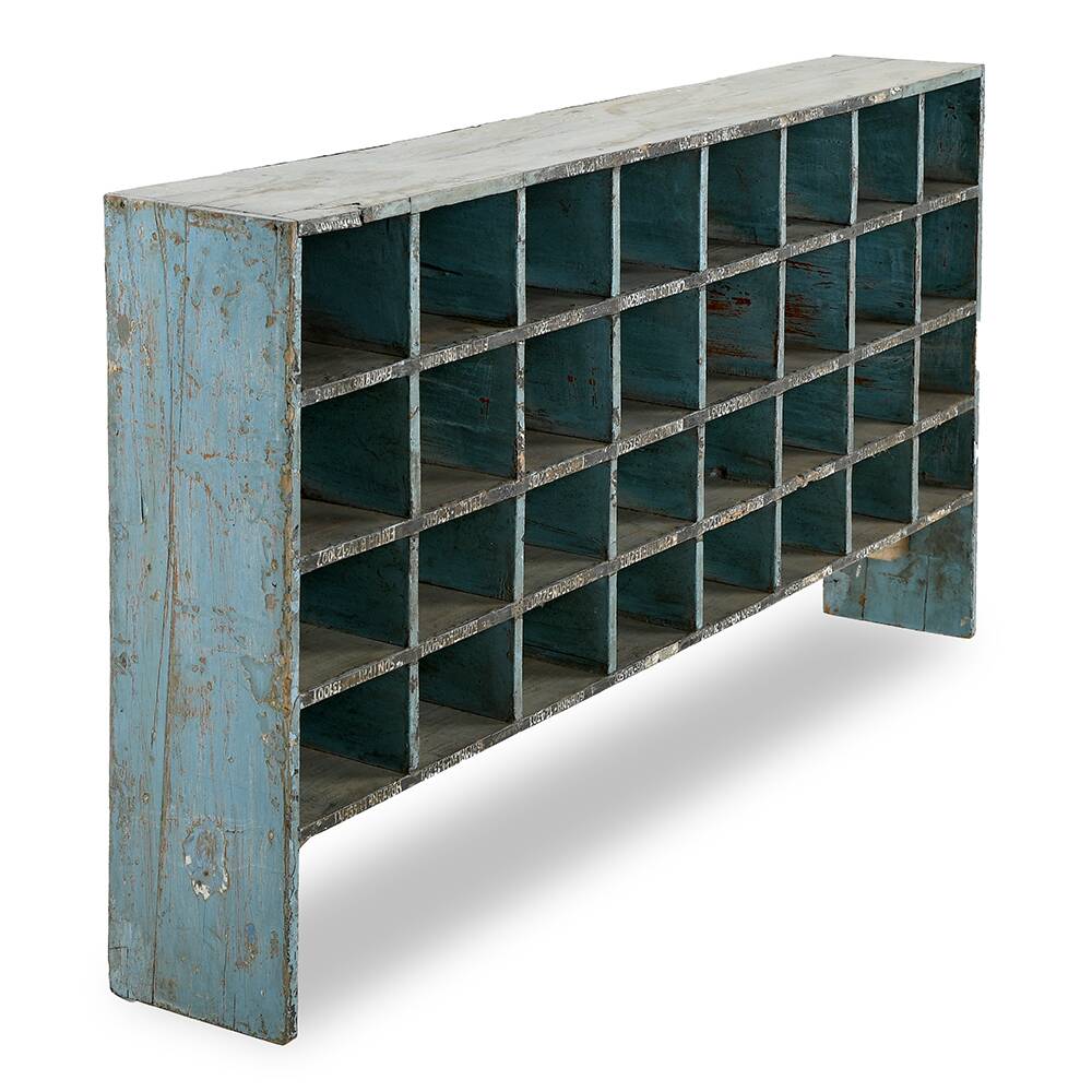 Antique workshop cabinet with 32 compartments