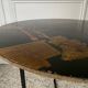 Side table, pedestal living room table, end table, round tray vintage Chinese decor