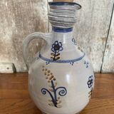 Ancienne bouteille grès gris décor bretagne + bouchon liège vintage