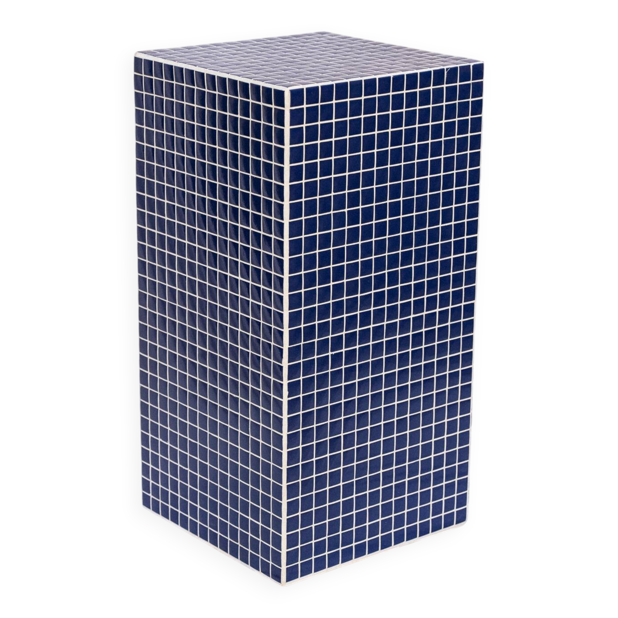 Blue column side table 66x33 cm