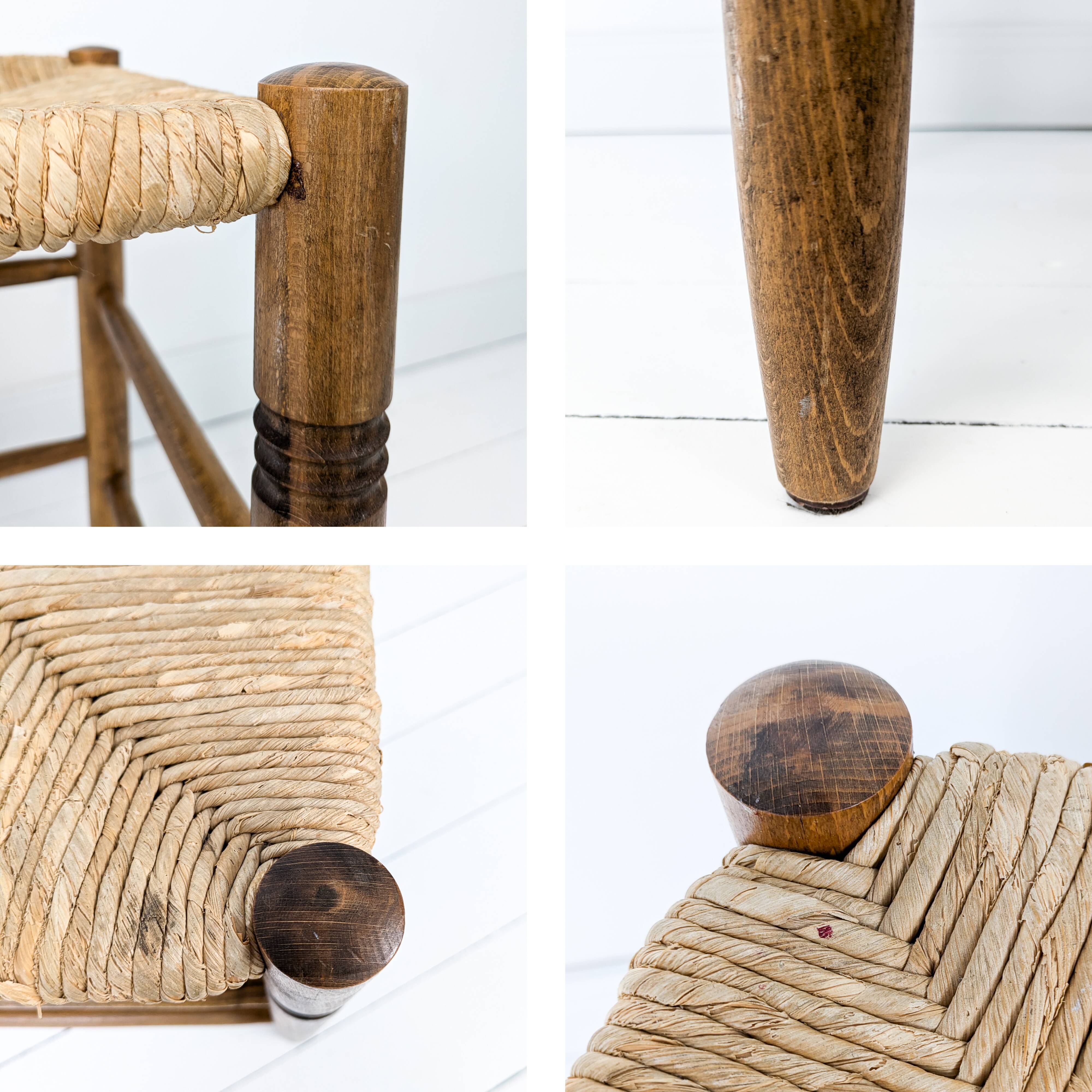 Tabouret mid century rustique