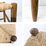 Tabouret mid century rustique