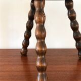 Vintage solid wood tripod stool from the 70s