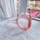Vase soliflore rose en verre souflé
