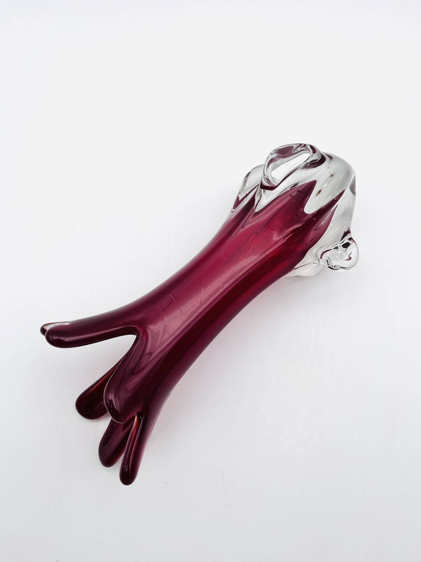 Murano Vase Fratelli Toso Chambord Sommerso Ruby Red 25.5cm