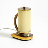 Rare and beautiful 1940s brass table lamp with opal glass shade