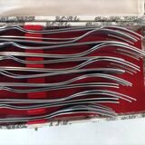 Service à poisson vintage 24 pièces avec coffret toile de Jouy – métal