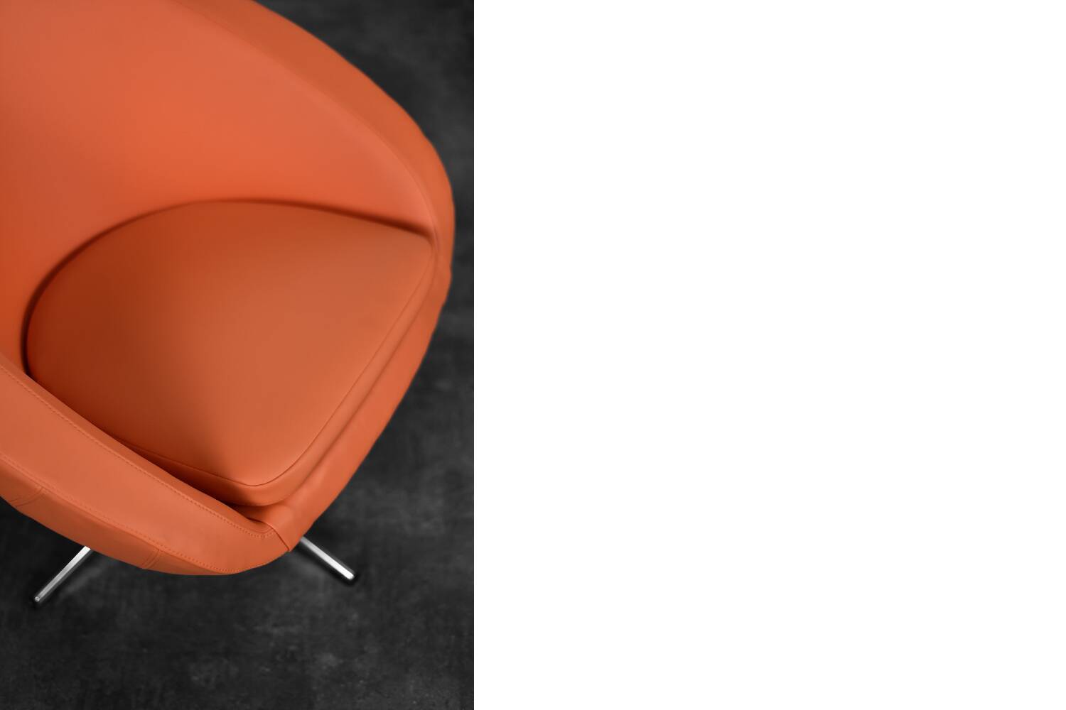 Vintage Mid-Century Scandinavian Modern Space Age Orange Swivel Armchair