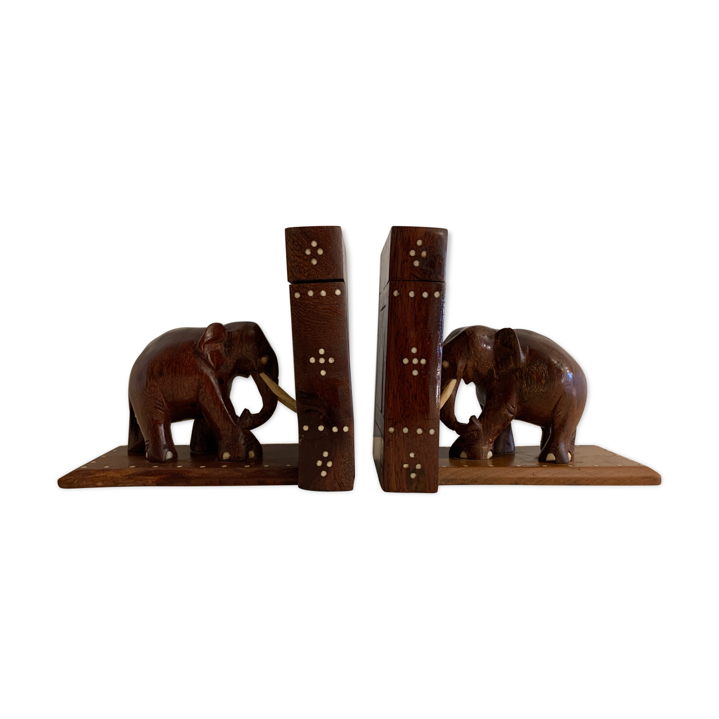 Pair of greenhouses books elephants in teak, 1970
