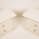 Pair of cream lacquered bedside tables by Pierre Cardin, 1980