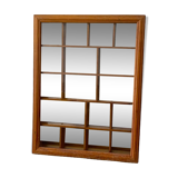 Storage box with wall-mounted glass mirror with integrated storage