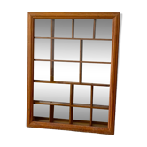 Storage box with wall-mounted glass mirror with integrated storage
