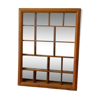 Storage box with wall-mounted glass mirror with integrated storage