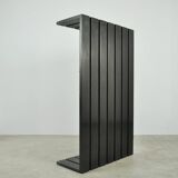 Vintage handmade wide SLATTED bench / side table, Netherlands 1970s