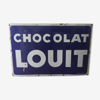 Plaque tole émaillée "chocolat louit"