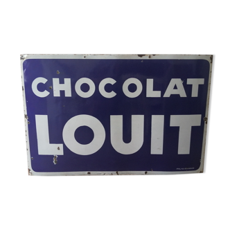 Plaque tole émaillée "chocolat louit"