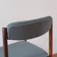 6 Scandinavian chairs in rosewood, with green-grey seats.