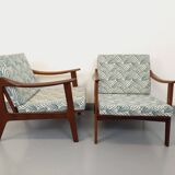 Pair of vintage Scandinavian Arne Wahl Iversen armchairs for Komfort teak