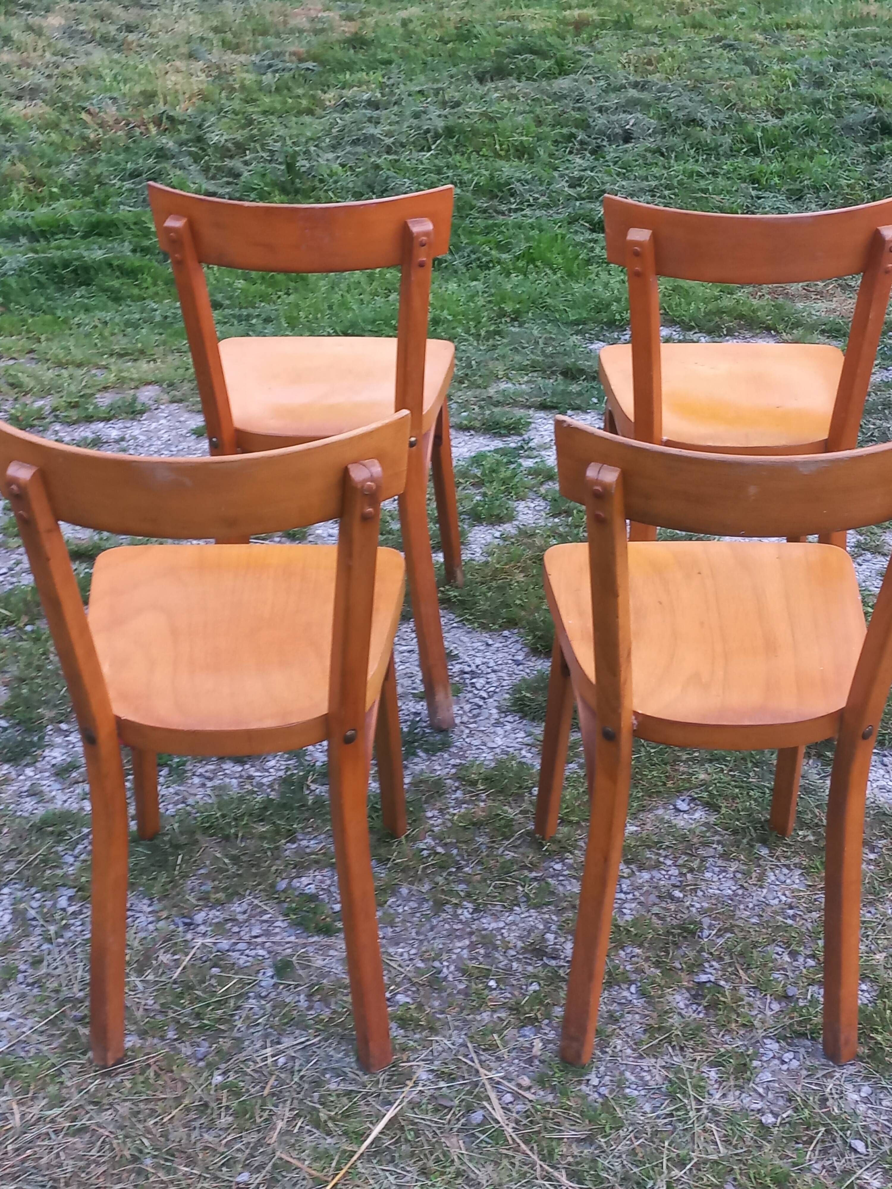 Set of 4 Baumann bistro chairs from the 1950s.