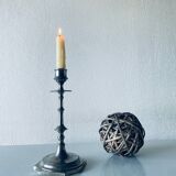 Silver metal candle holder