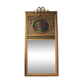 Trumeau mirror with oval decoration and Louis XVI style pediment