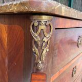 Weekly / chiffonnier, chest of drawers with 8 drawers in marquetry, marble top.