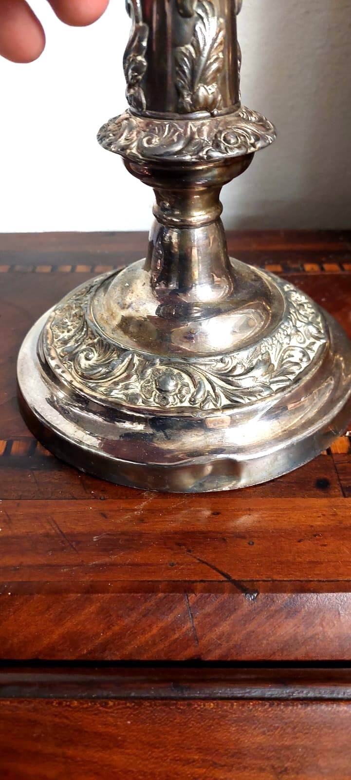 Pair of antique silver candelabras, first half of the 20th century