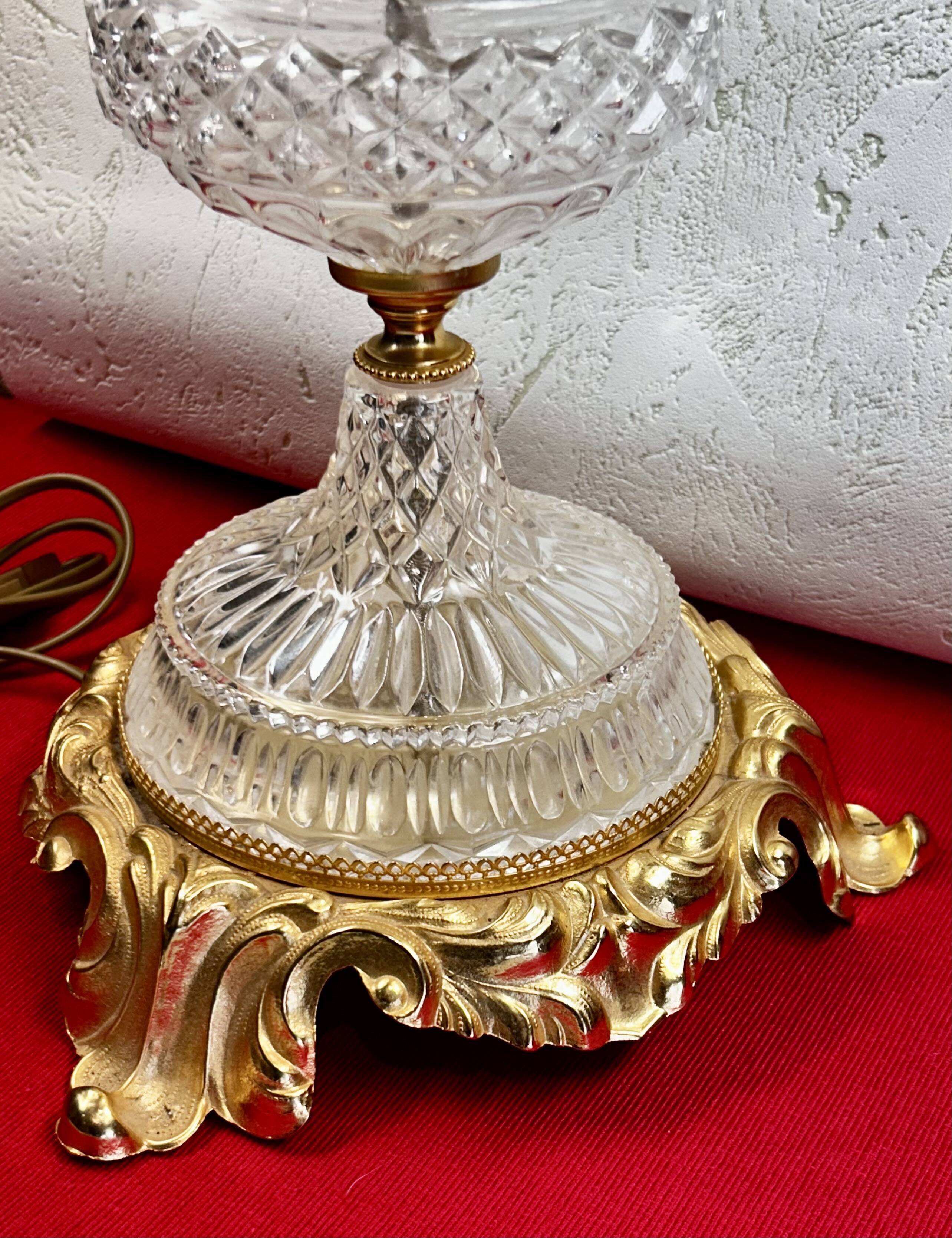 Italian style table lamp, glass artist Charles Balembois, glass & B