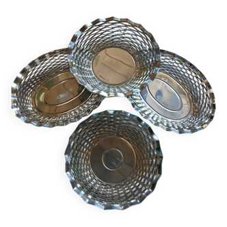 4 metal bread baskets