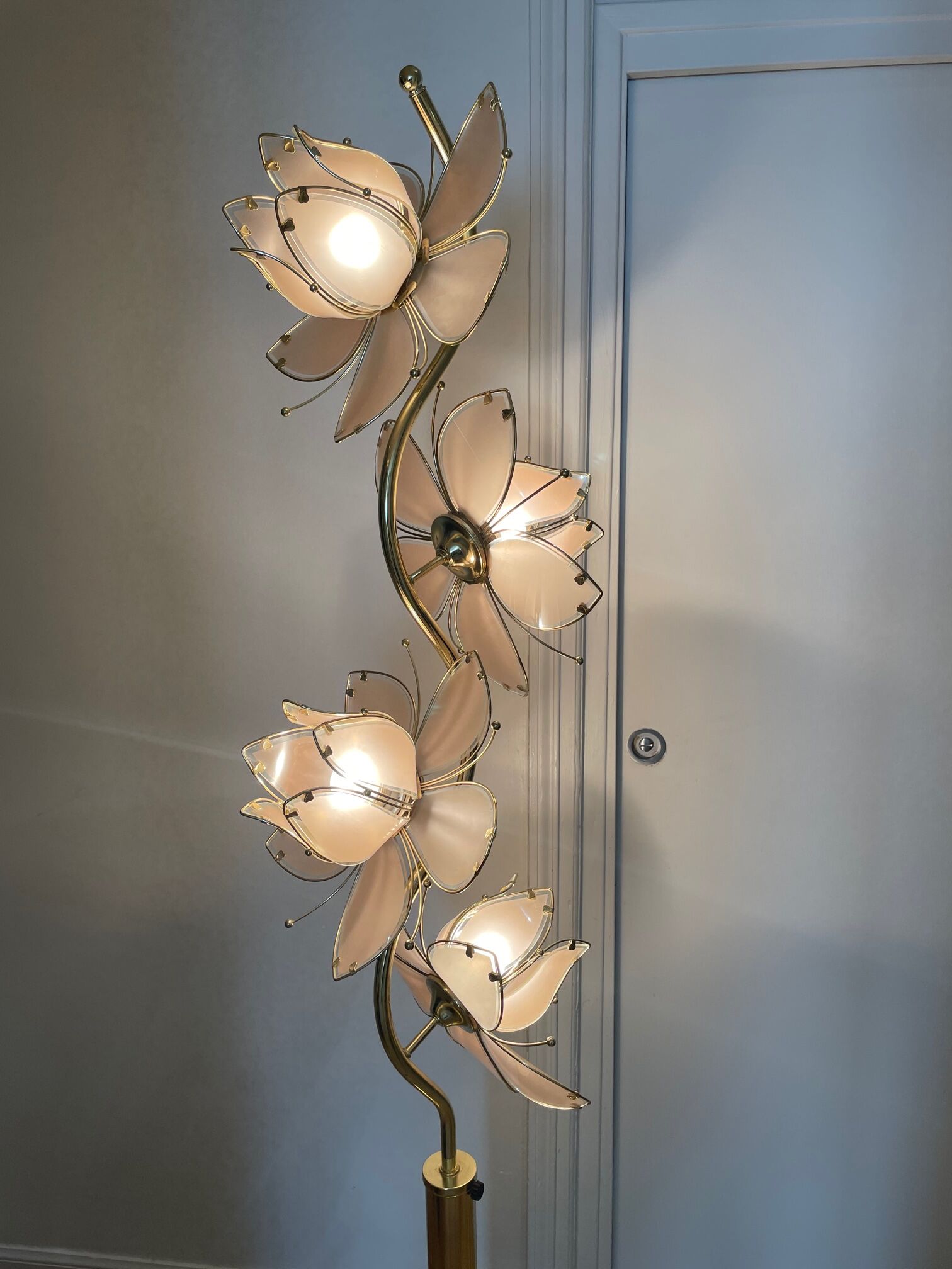 Italian lotus flower floor lamp