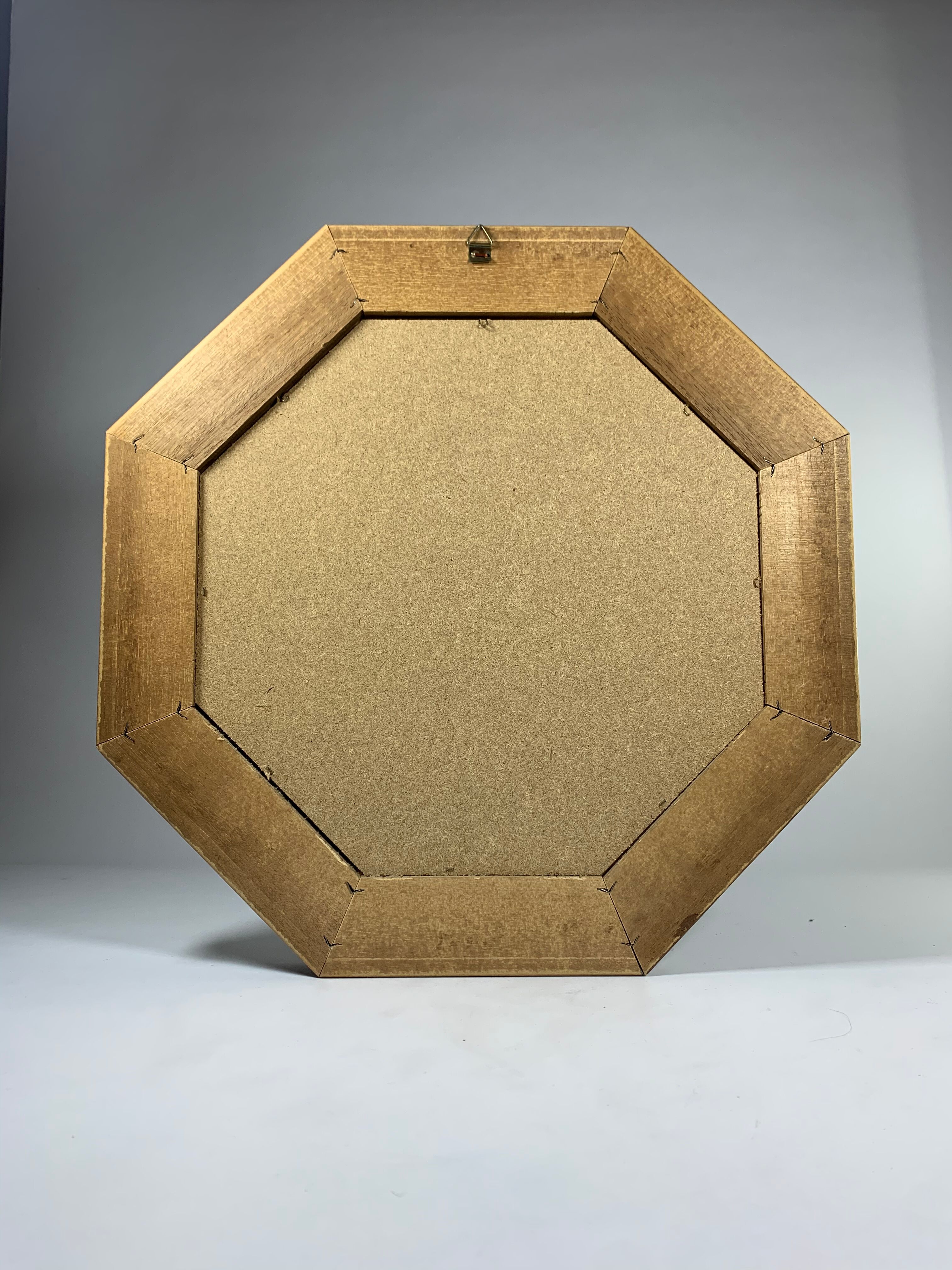 Octagonal mirror in molded wood - French popular work of the twentieth century