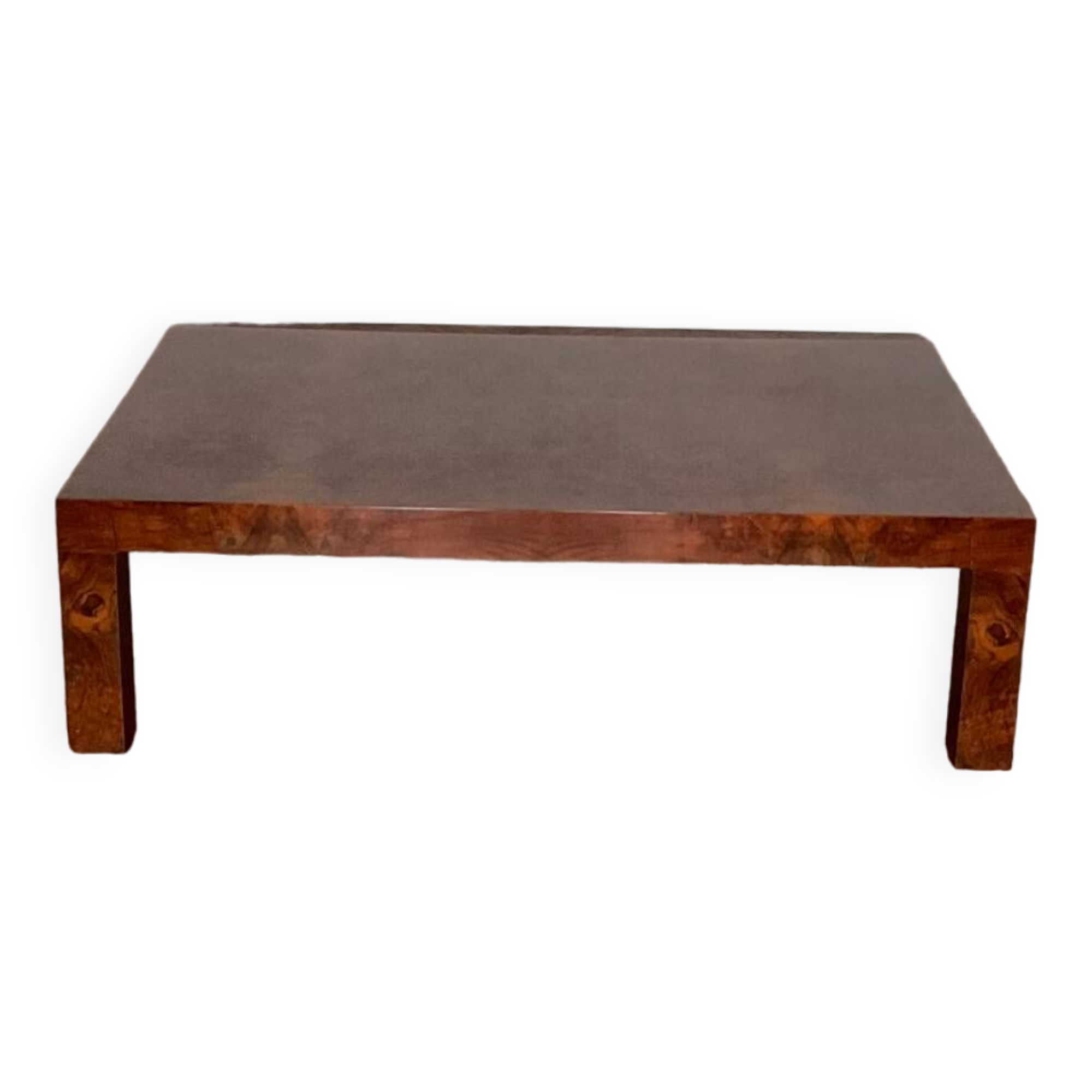 Vintage elm burl coffee table from the 70s