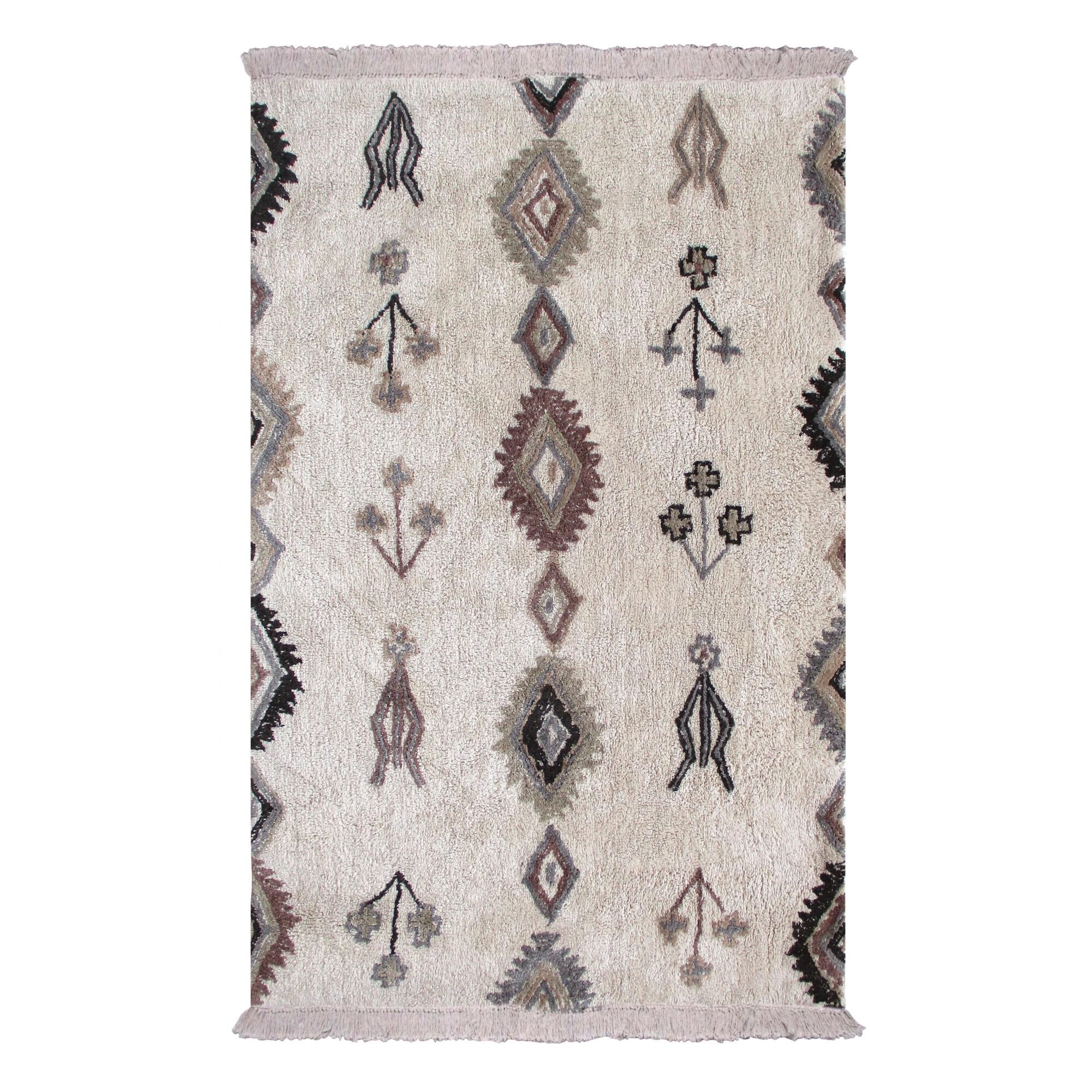 Berber carpet 160x230 cm white colorful patterns