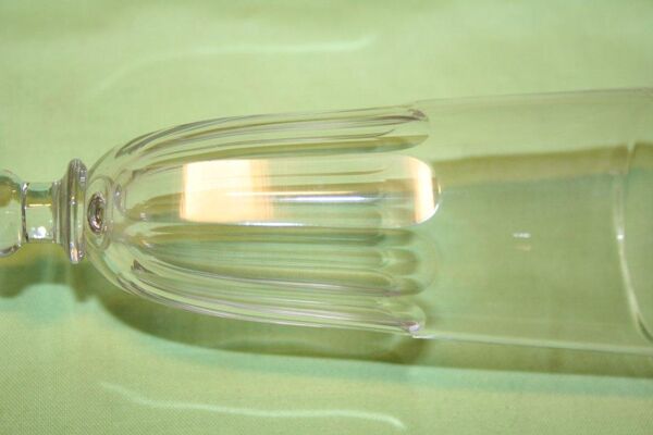 Set de 6 flutes a champagne cristal taillé cotes plates Baccarat Saint Louis 19ème