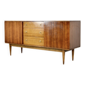 Buffet en noyer et laiton 'wrighton' des années 50