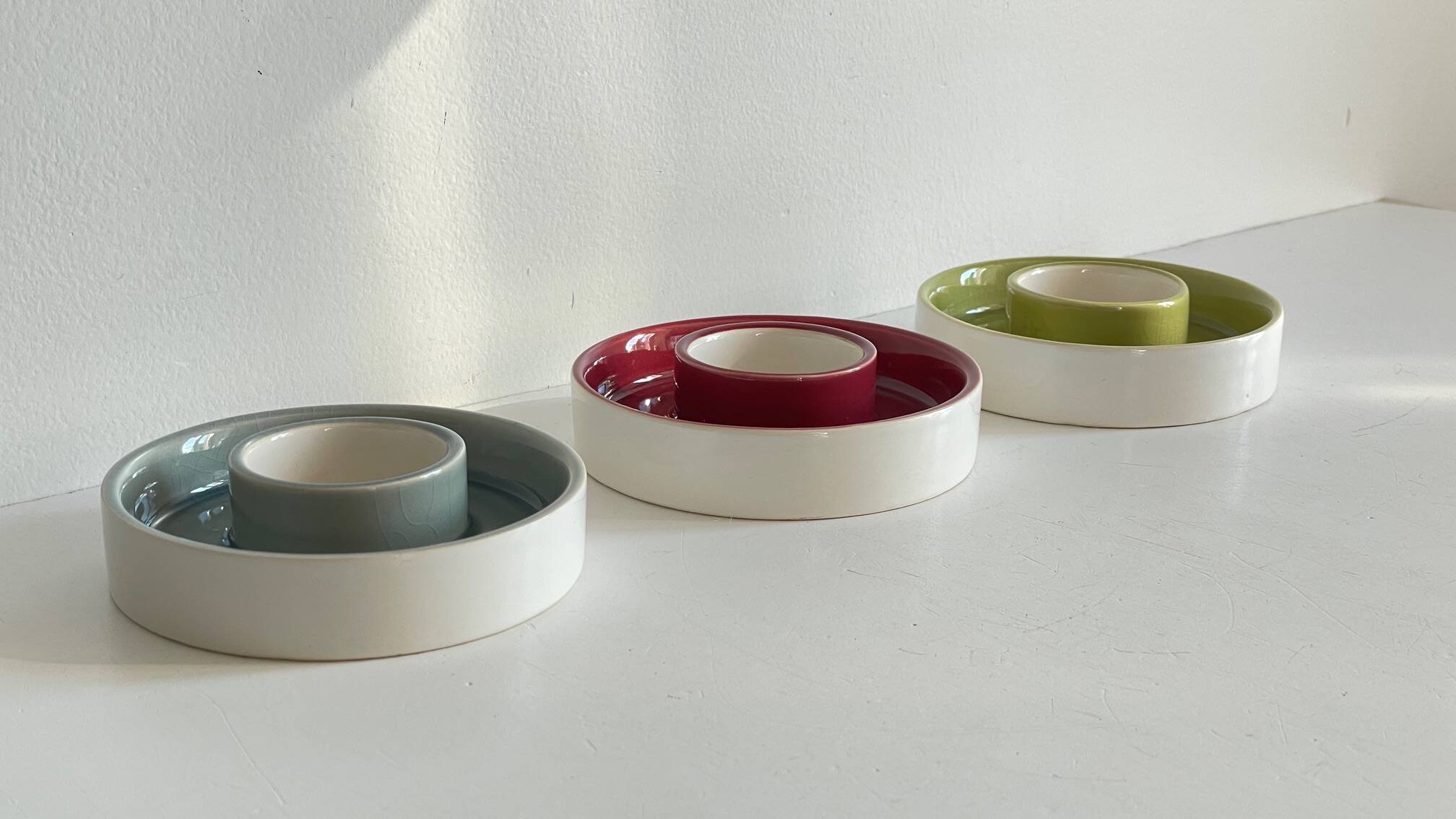 BOUGEOIRS Cracked Ceramic Candle Holder