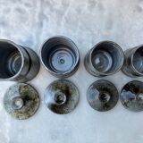 Series of 4 vintage Loir sandstone pots Thierry and Chantal Robert