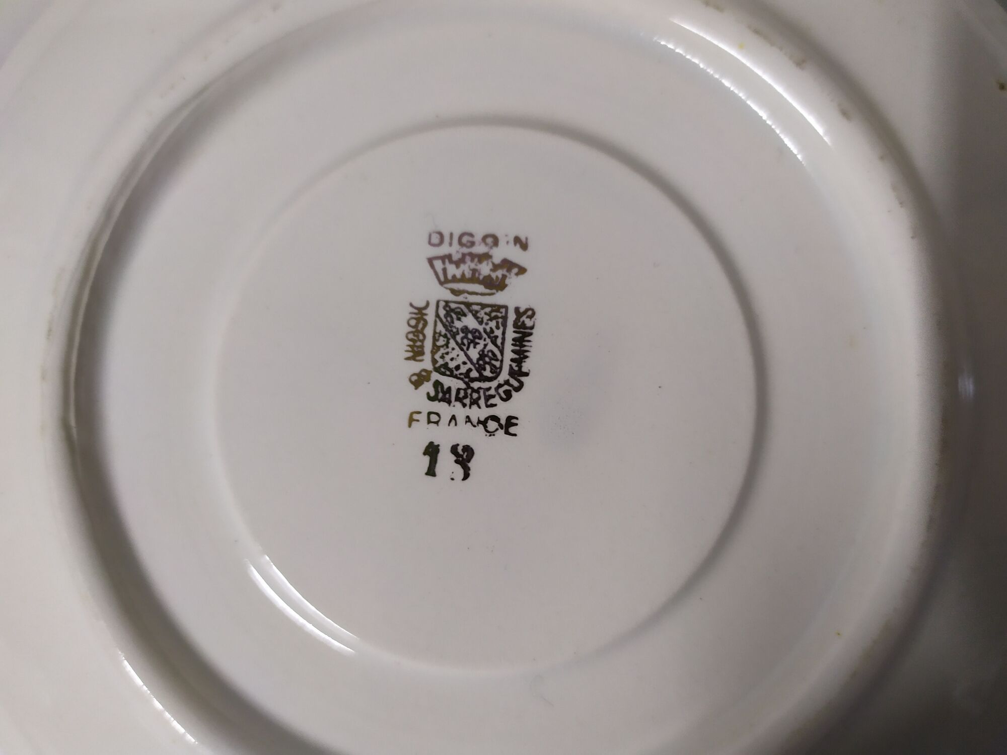 Lot de 6 sous tasse Sarreguemines digoin liseré doré fleurs rose