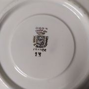 Lot of 6 saucers Sarreguemines digoin eded golden pink flowers