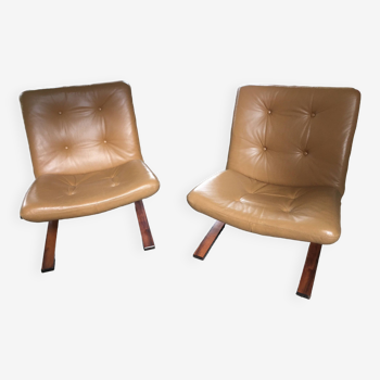 2 scandinavian design armchairs 70