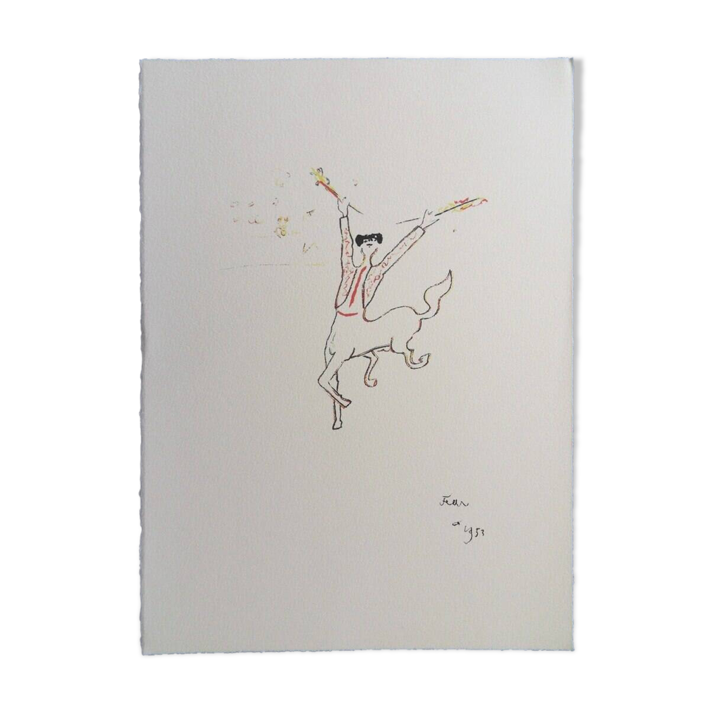Jean cocteau: the picador - signed lithograph